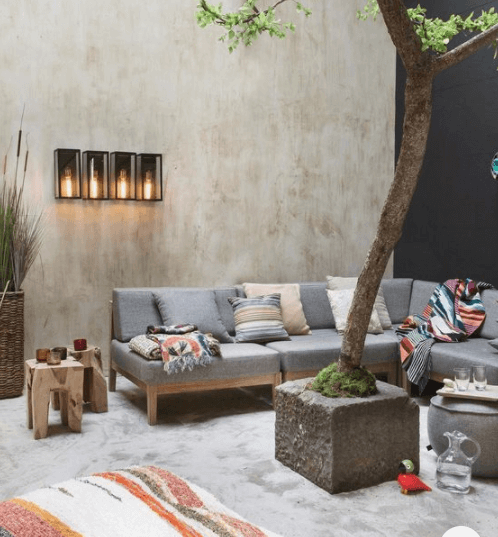 Sofas y sillones de jardin con cojines de tejido para exterior