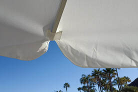 white parasol for garden, terraces and penthouses made in spain